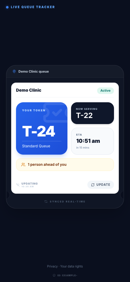Customer tracking page