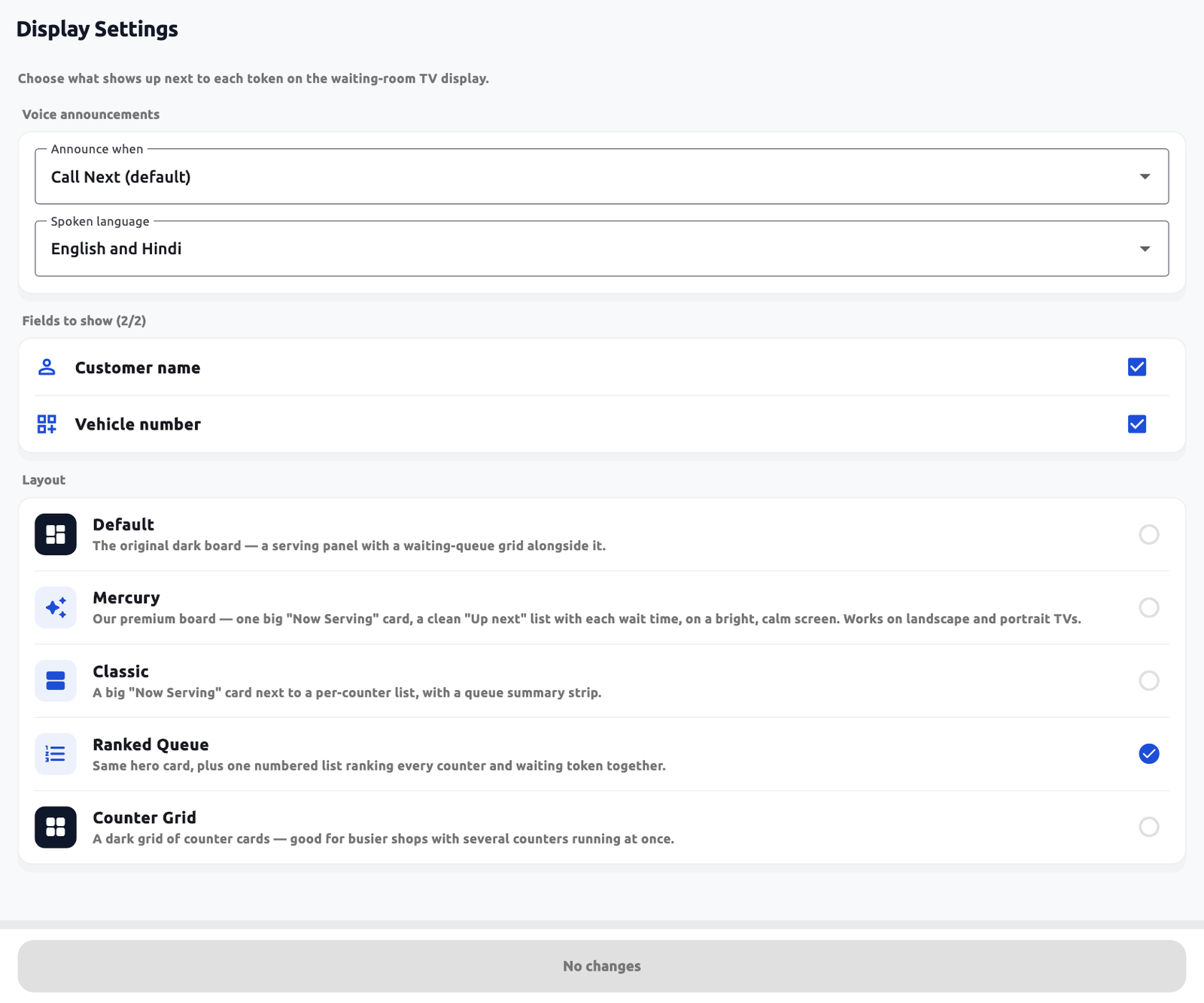Display settings